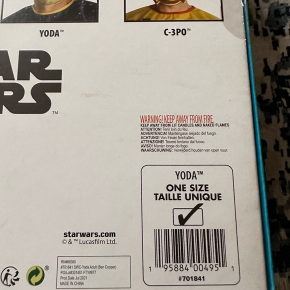 Ben Cooper Star Wars Yoda Costume reissue by Rubies 1705 of 5000 - Picture 14 of 15
